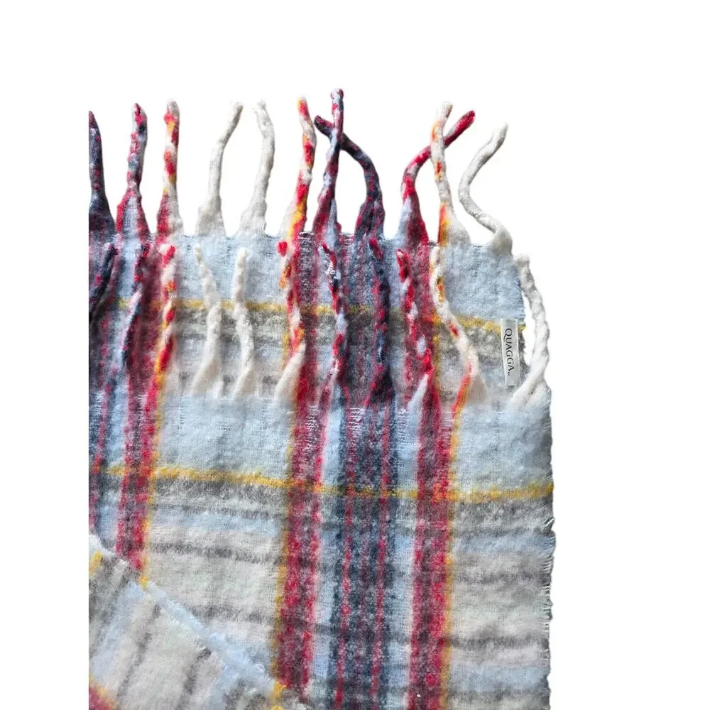 Quagga Large Rectangle Scarf OS‎ Womens Fluffy Multicolor Fall Winter